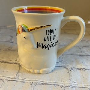 ENESCO OUR NAME IS MUD MAGICAL UNICORN STONEWARE SCULPTED COFFEE MUG MULTICOLOR